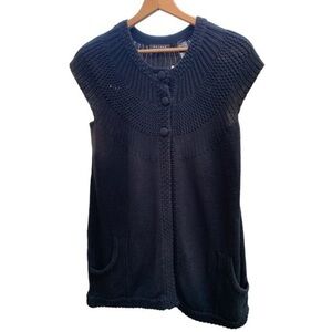 NWT Access Liz Claiborne Black Knit Fly Away Sweater Size XL Sleeveless Sweater